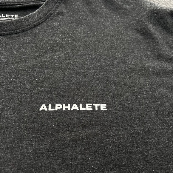 Alphalete T Shirt Mens M Performance Fit LS Gray Crossfit Gym Running Lifting - Picture 4 of 9